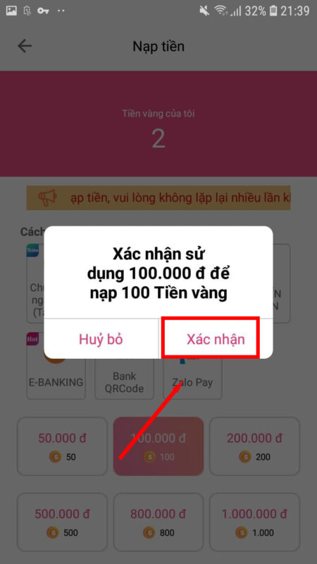 Hướng dẫn nạp tiền bằng Viettel Pay trên MMlive